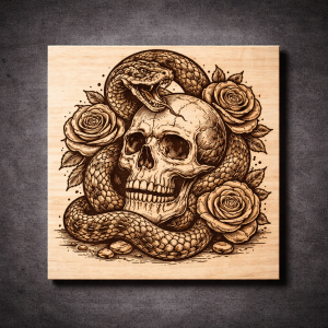 Snake Rose Skull
